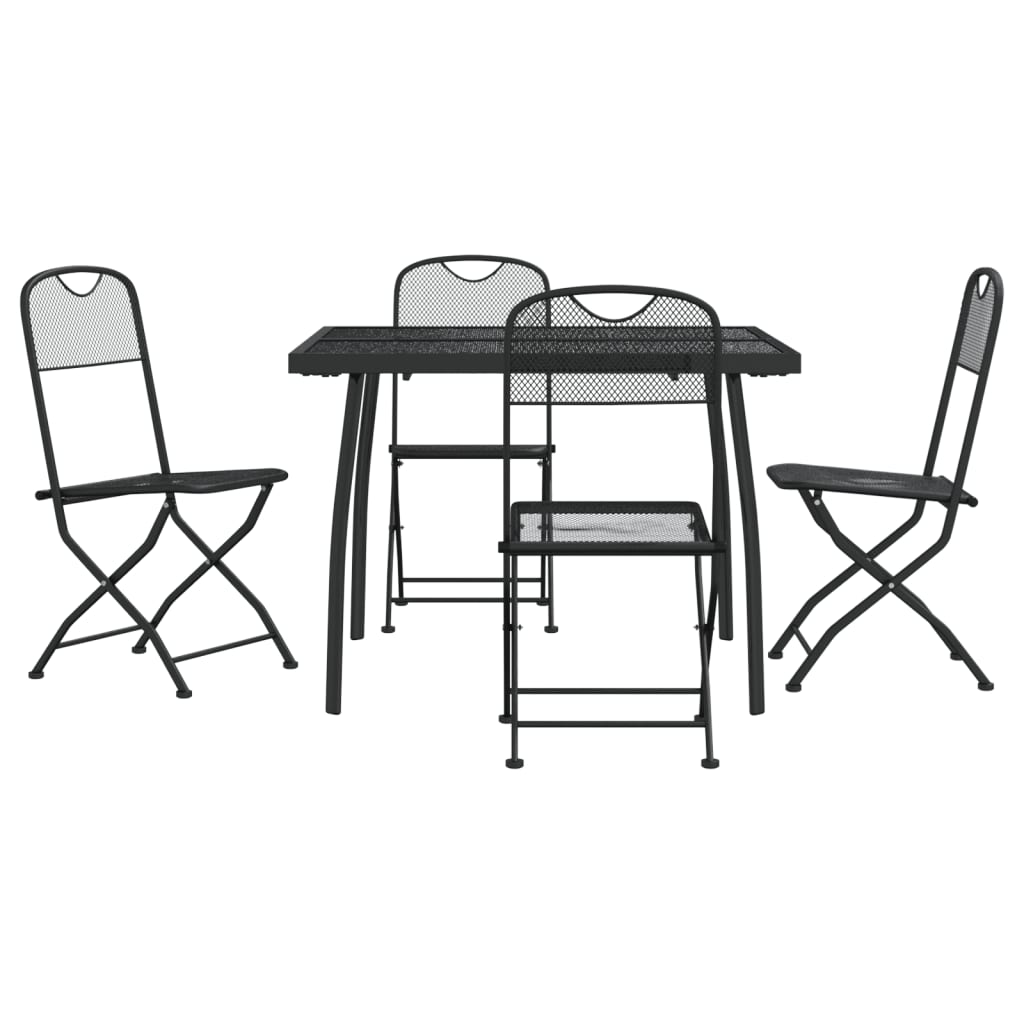 Set da Pranzo da Giardino 5pz Antracite in Rete Metallica | homemem39