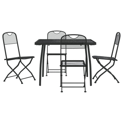 Set da Pranzo da Giardino 5pz Antracite in Rete Metallica | homemem39