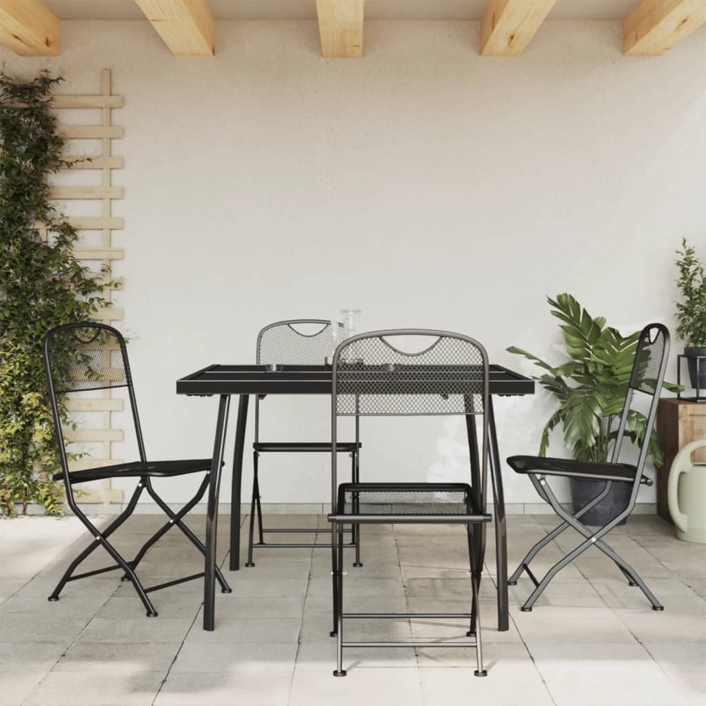 Set da Pranzo da Giardino 5pz Antracite in Rete Metallica | homemem39