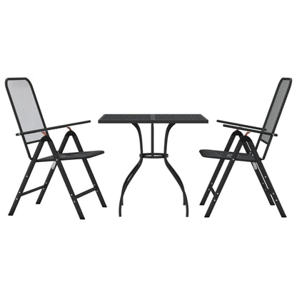Set da Pranzo da Giardino 3pz Antracite in Rete Metallica | homemem39