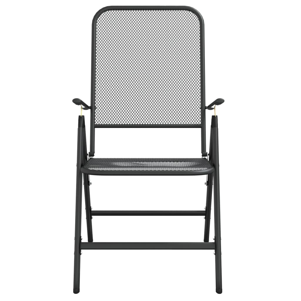 Set da Pranzo da Giardino 3pz Antracite in Rete Metallica | homemem39