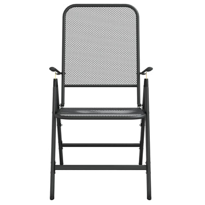 Set da Pranzo da Giardino 3pz Antracite in Rete Metallica | homemem39
