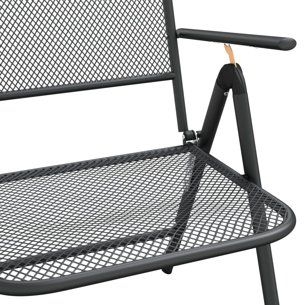 Set da Pranzo da Giardino 3pz Antracite in Rete Metallica | homemem39