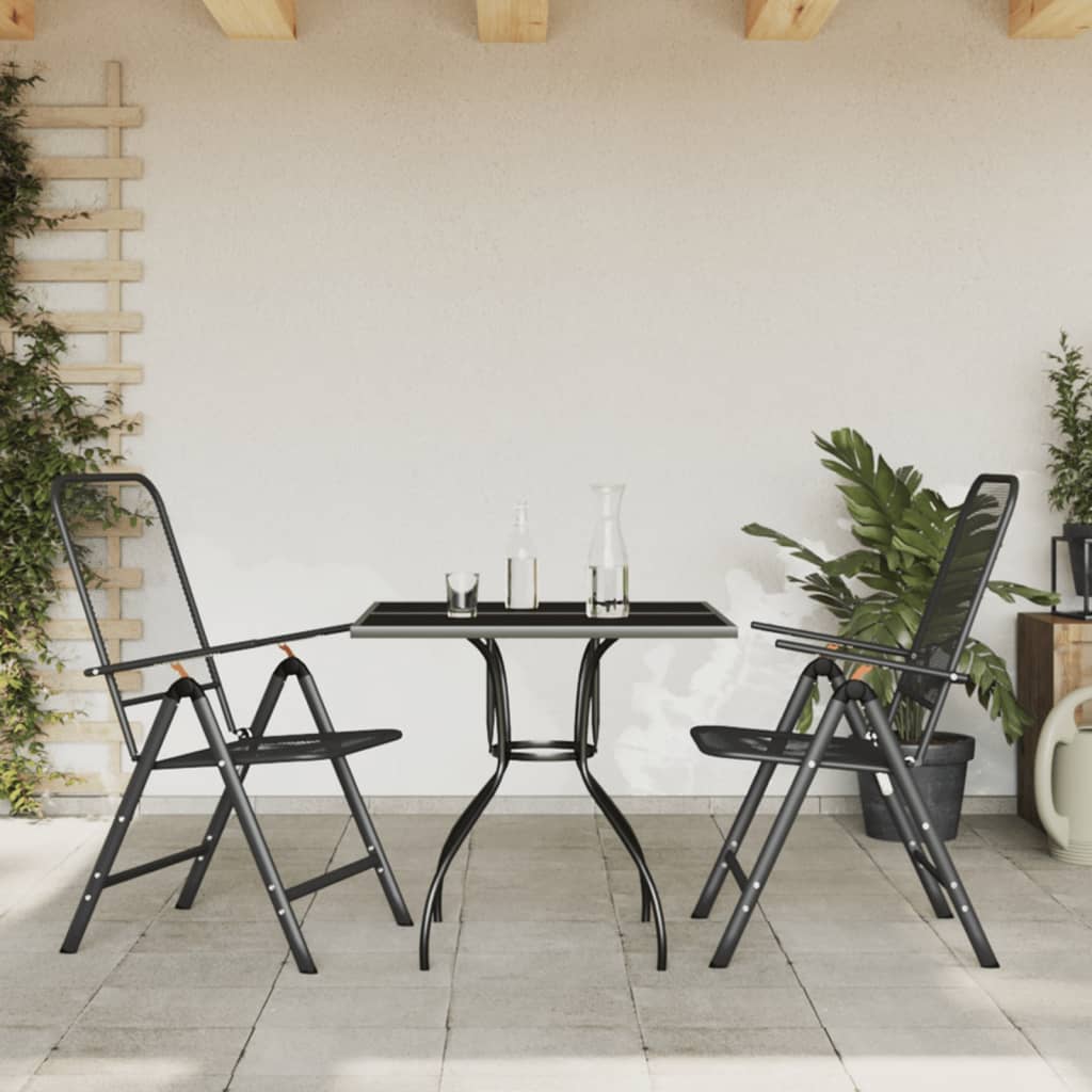 Set da Pranzo da Giardino 3pz Antracite in Rete Metallica | homemem39
