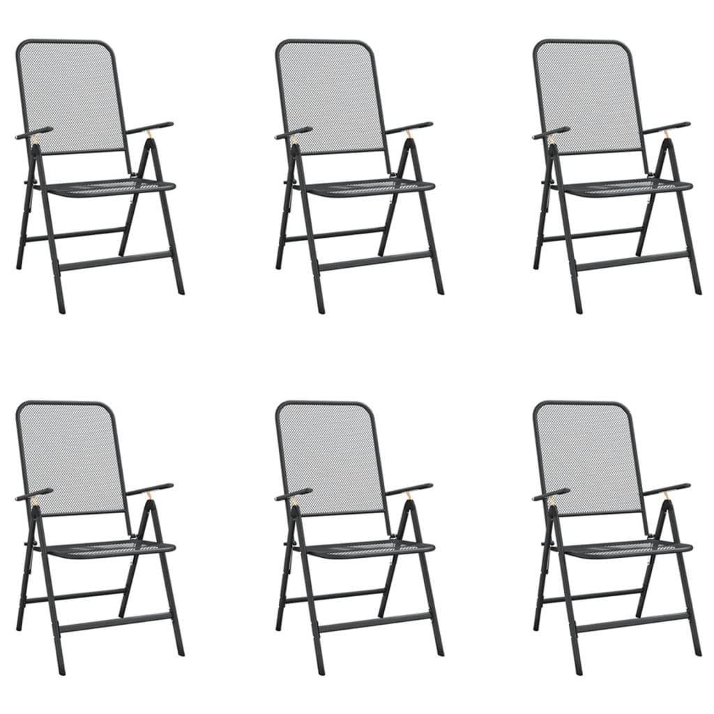 Set da Pranzo da Giardino 7pz Antracite in Rete Metallica - homemem39