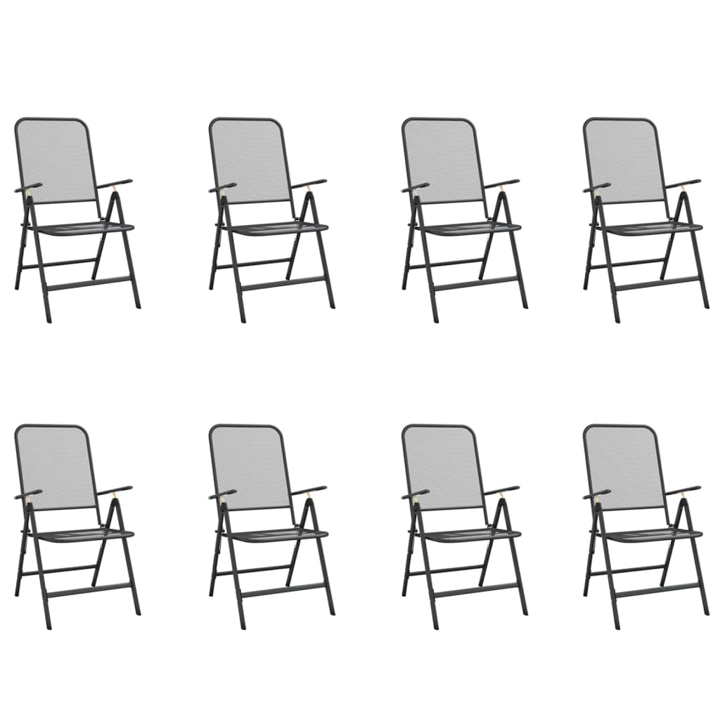 Set da Pranzo da Giardino 9pz Antracite in Rete Metallica - homemem39