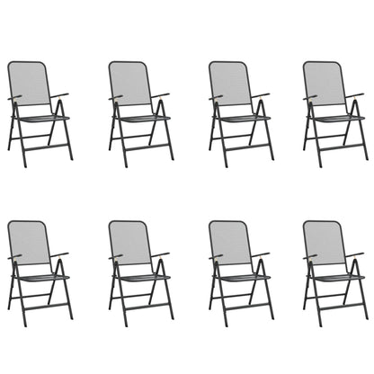 Set da Pranzo da Giardino 9pz Antracite in Rete Metallica - homemem39