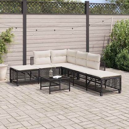 Set Divani ad Angolo 3 pz con Cuscini in Polyrattan