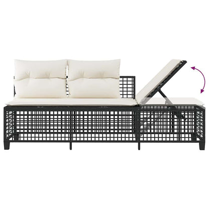 Set Divani ad Angolo 3 pz con Cuscini in Polyrattan Nero | homemem39