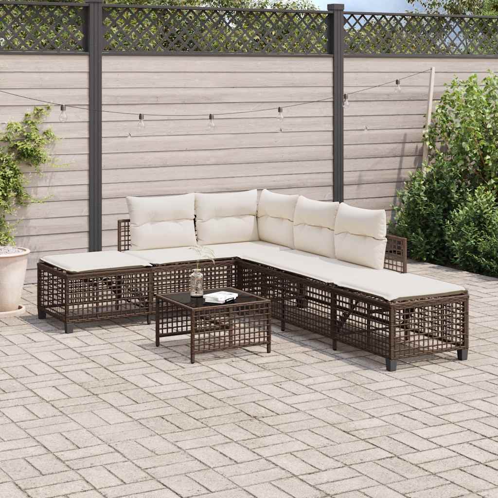 Set Divani ad Angolo 3 pz con Cuscini in Polyrattan