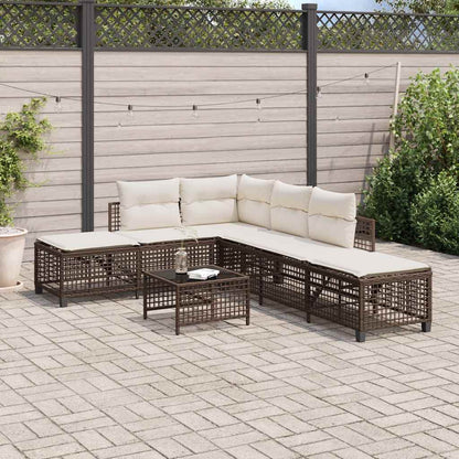 Set Divani ad Angolo 3 pz con Cuscini in Polyrattan