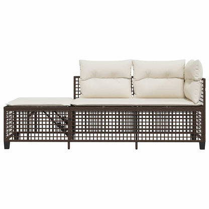 Set Divani ad Angolo 3 pz con Cuscini in Polyrattan