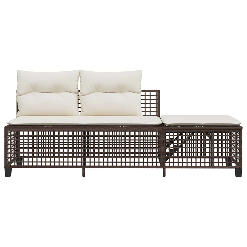 Set Divani ad Angolo 3 pz con Cuscini in Polyrattan Marrone | homemem39