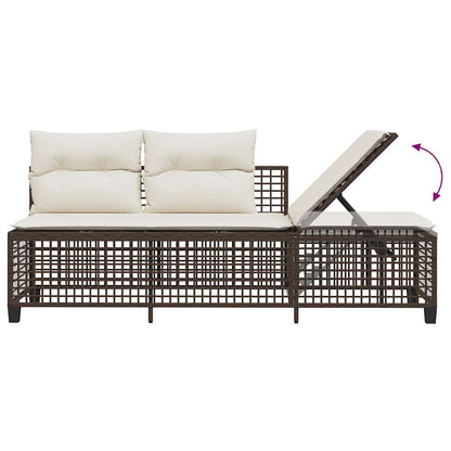 Set Divani ad Angolo 3 pz con Cuscini in Polyrattan Marrone | homemem39