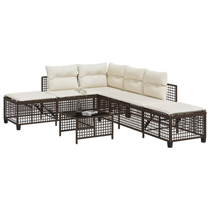 Set Divani ad Angolo 3 pz con Cuscini in Polyrattan