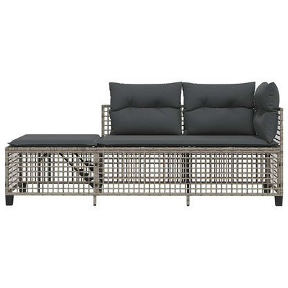Divani da Giardino ad Angolo 3 pz Cuscini Grigio in Polyrattan | homemem39