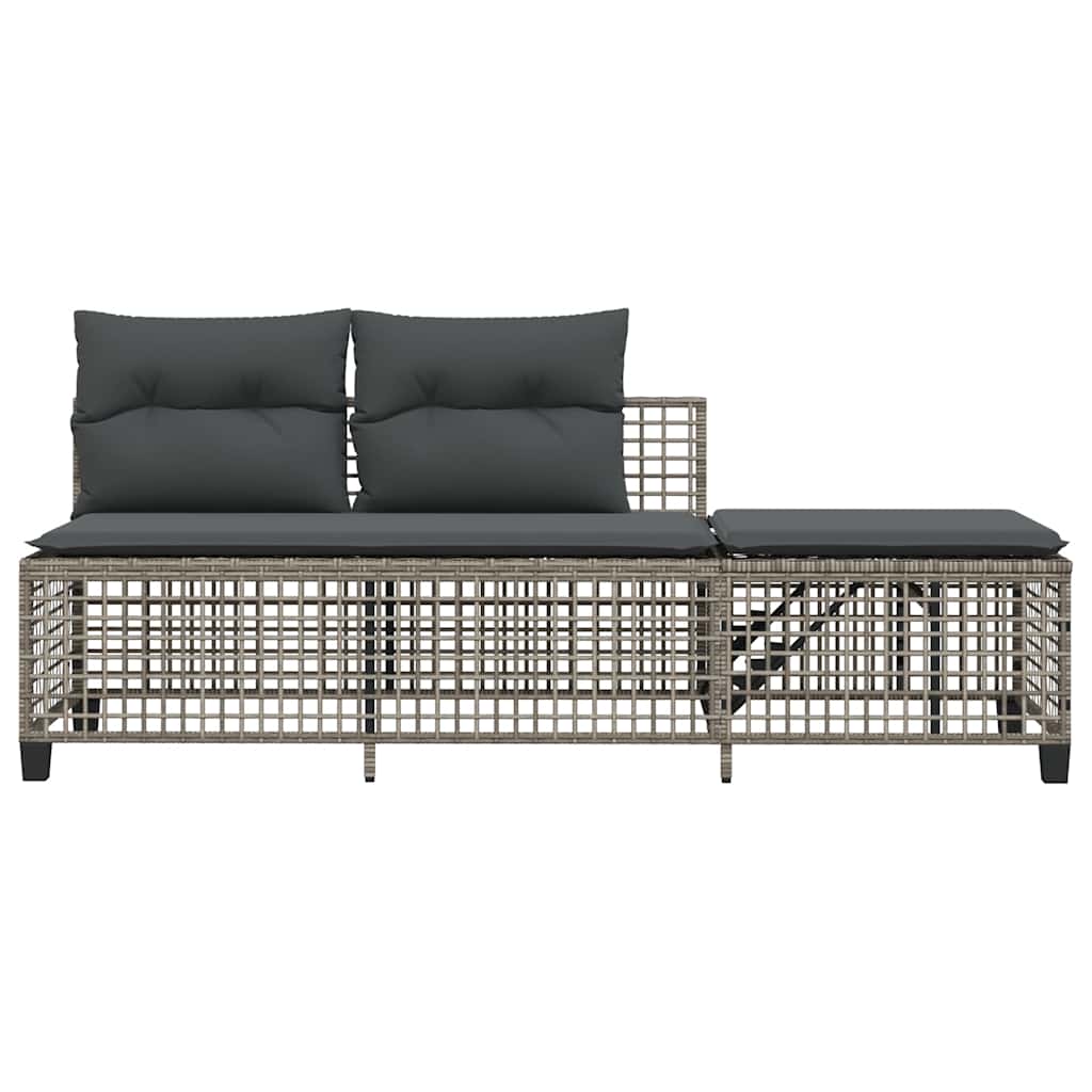 Divani da Giardino ad Angolo 3 pz Cuscini Grigio in Polyrattan | homemem39