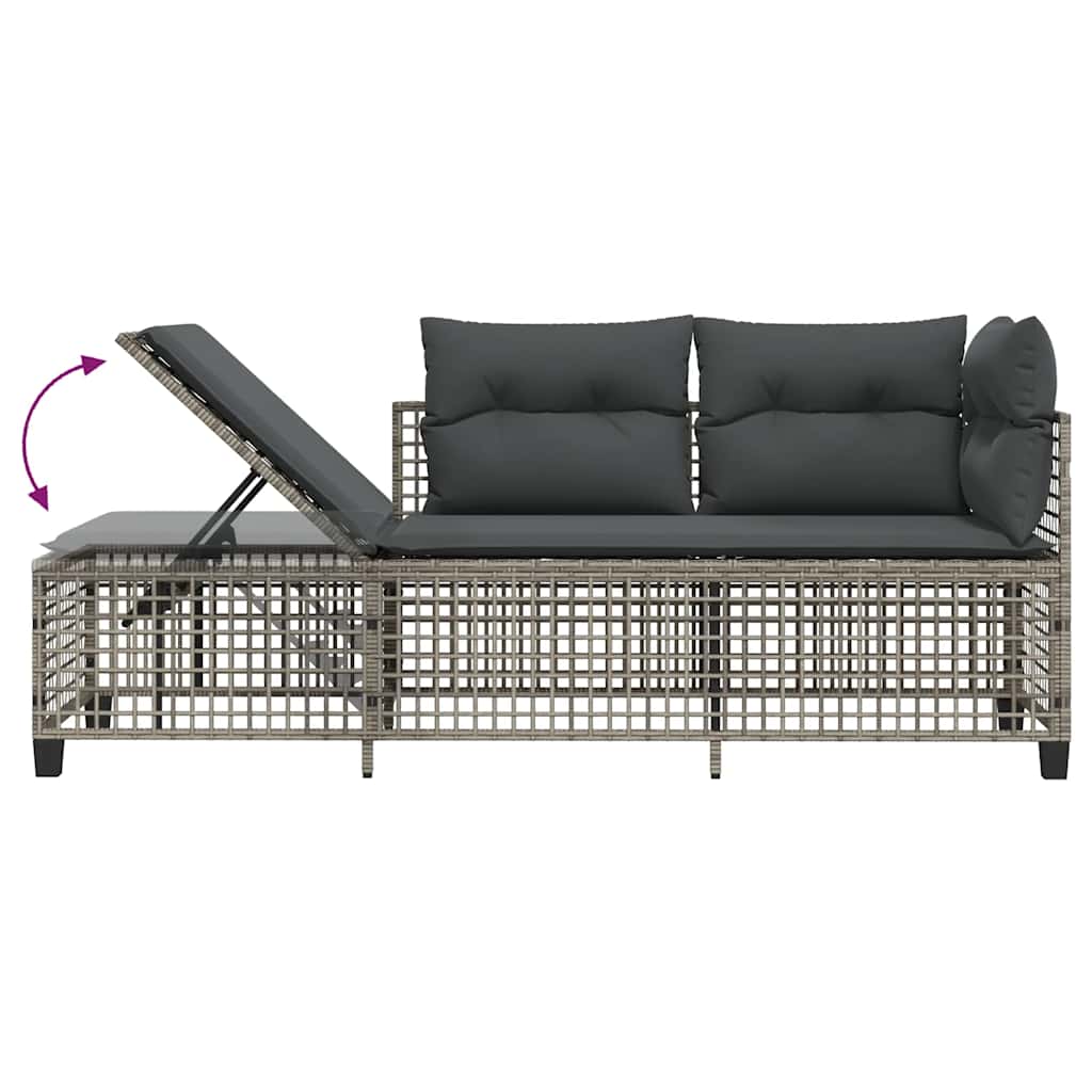 Divani da Giardino ad Angolo 3 pz Cuscini Grigio in Polyrattan | homemem39