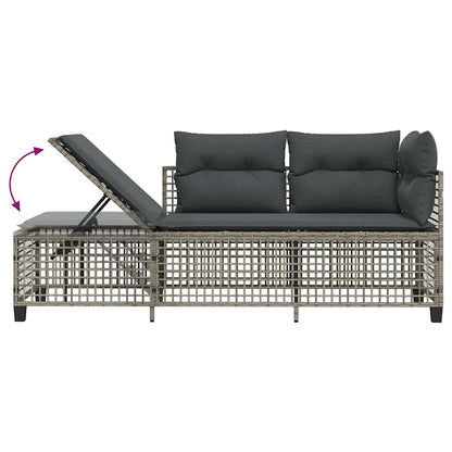 Divani da Giardino ad Angolo 3 pz Cuscini Grigio in Polyrattan | homemem39