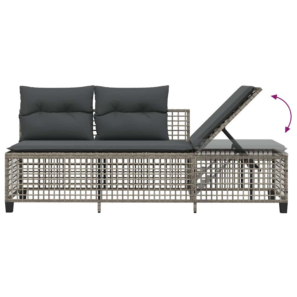 Divani da Giardino ad Angolo 3 pz Cuscini Grigio in Polyrattan | homemem39