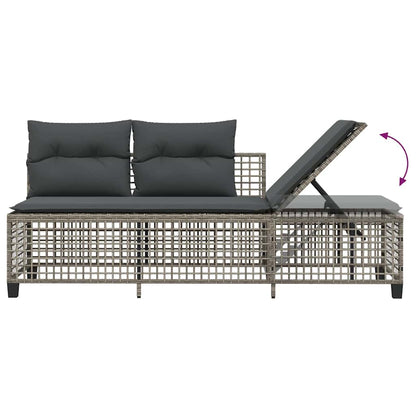 Divani da Giardino ad Angolo 3 pz Cuscini Grigio in Polyrattan | homemem39