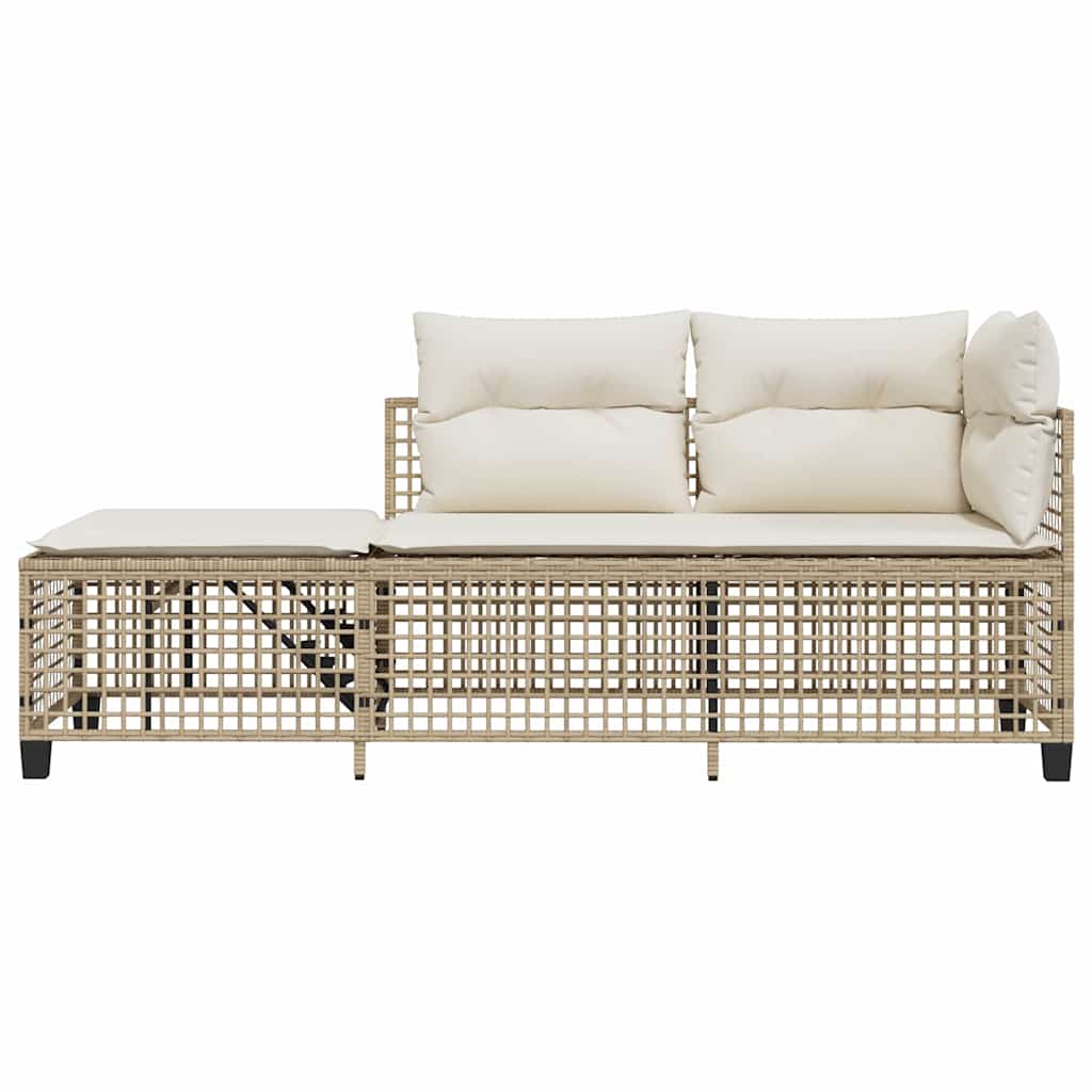Set Divano ad Angolo 3 pz con Cuscini Beige in Polyrattan | homemem39