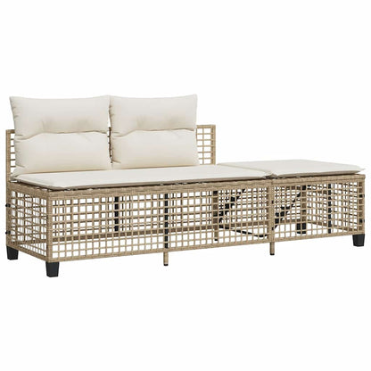 Set Divano ad Angolo 3 pz con Cuscini Beige in Polyrattan | homemem39