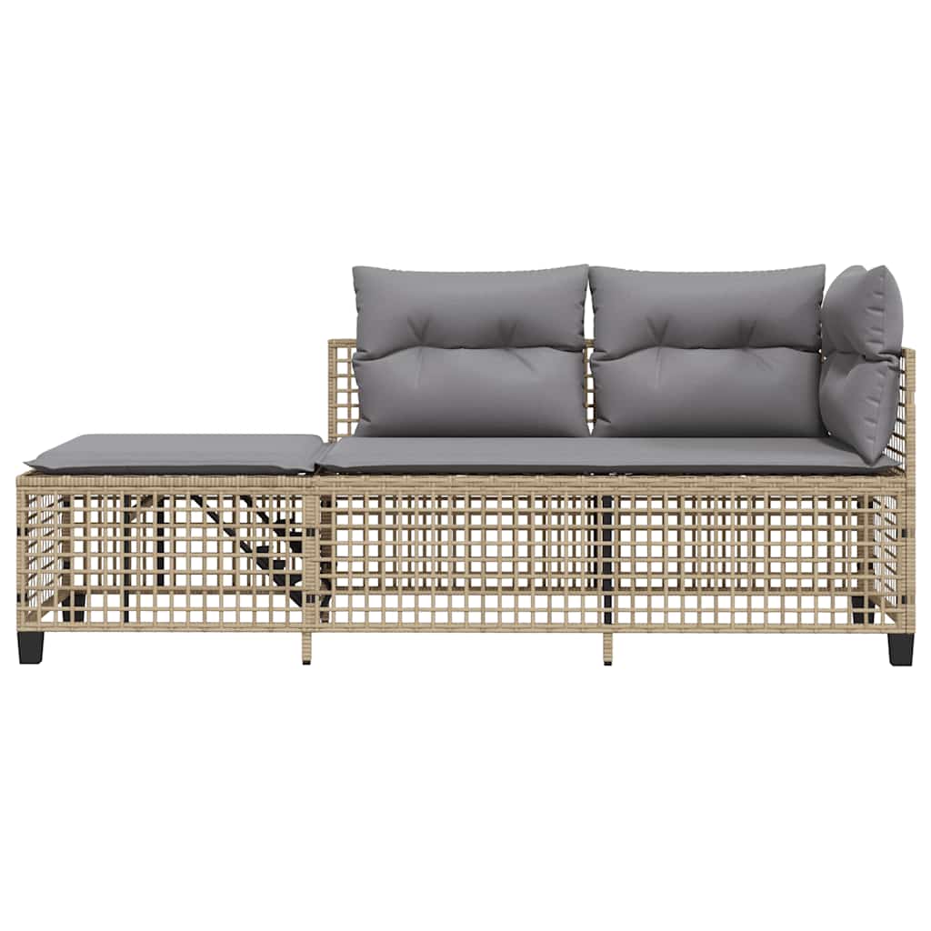 Set Divano ad Angolo 3 pz con Cuscini Beige Misto Polyrattan | homemem39