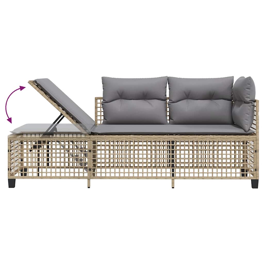 Set Divano ad Angolo 3 pz con Cuscini Beige Misto Polyrattan | homemem39