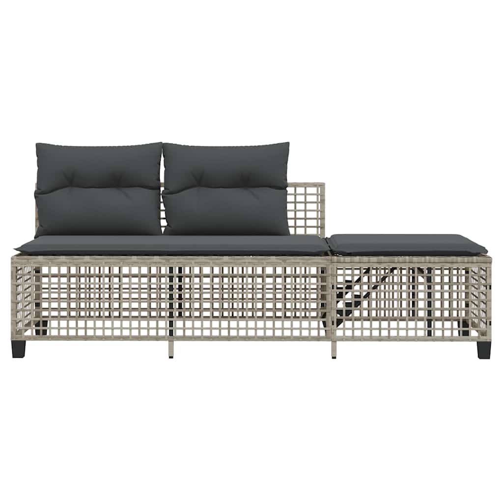 Divani da Giardino ad Angolo 3 pz Cuscini Grigio in Polyrattan | homemem39