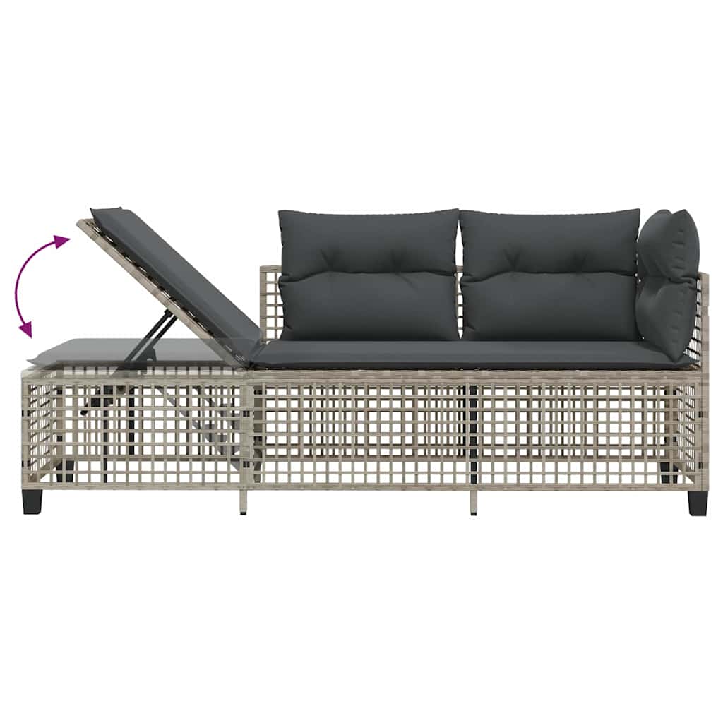 Divani da Giardino ad Angolo 3 pz Cuscini Grigio in Polyrattan | homemem39