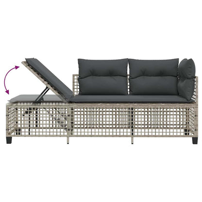 Divani da Giardino ad Angolo 3 pz Cuscini Grigio in Polyrattan | homemem39