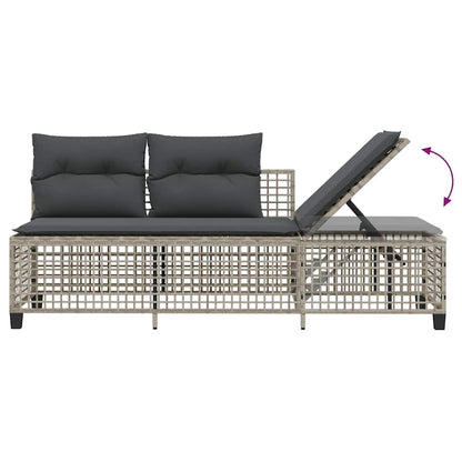 Divani da Giardino ad Angolo 3 pz Cuscini Grigio in Polyrattan | homemem39