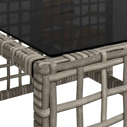 Set da giardino angolare a 3 pz con Cuscini Polyrattan Grigio