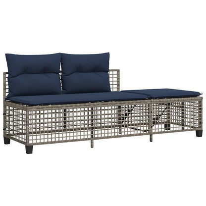 Set da giardino angolare a 3 pz con Cuscini in Polyrattan Grigio | homemem39