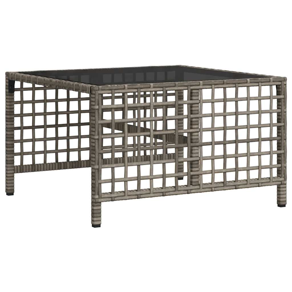 Set da giardino angolare a 3 pz con Cuscini Polyrattan Grigio