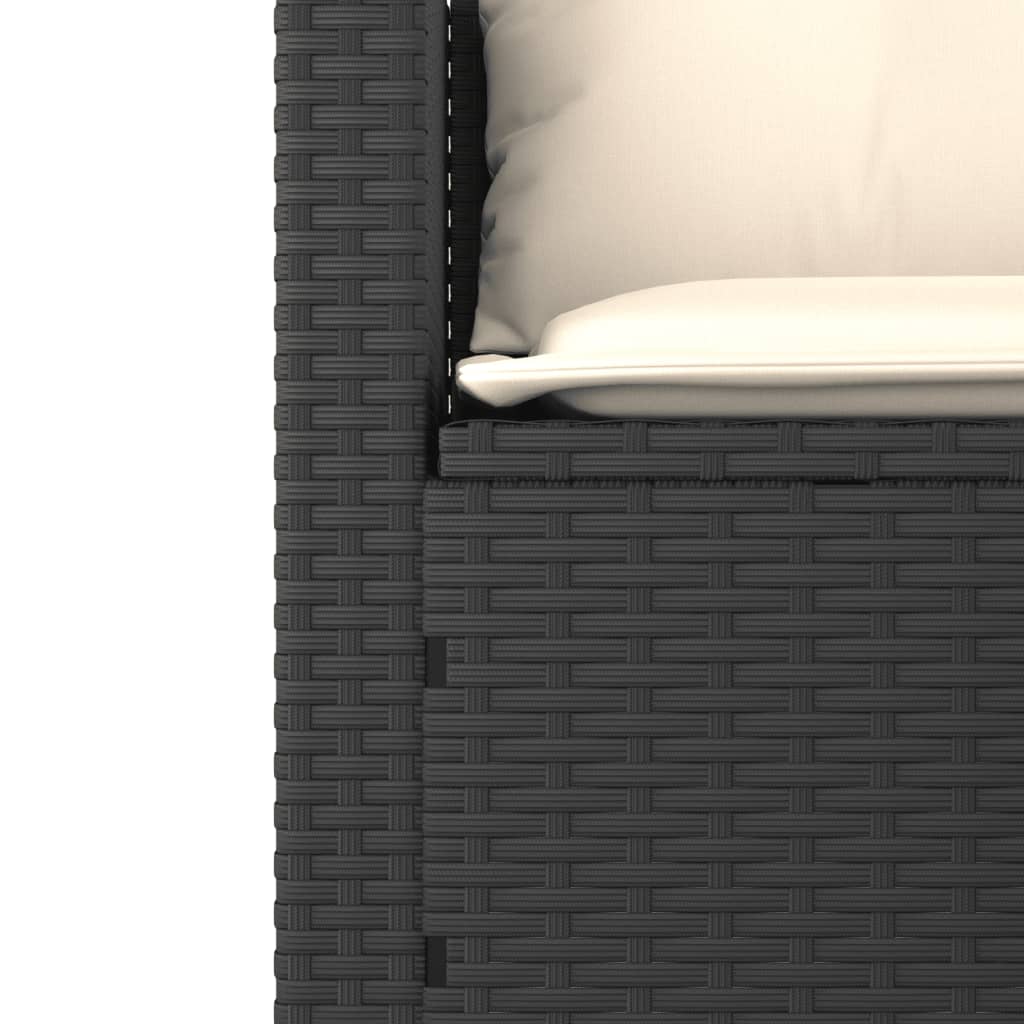 Set Divani da Giardino 3 pz con Cuscini in Polyrattan Nero | homemem39