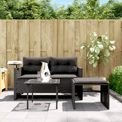Set Divani da Giardino 3 pz con Cuscini in Polyrattan