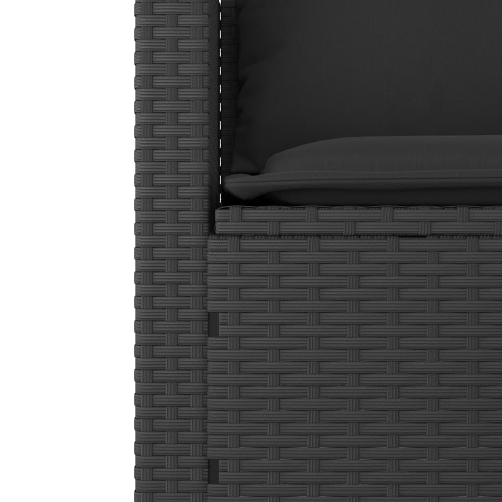 Set Divani da Giardino 3 pz con Cuscini in Polyrattan Nero | homemem39