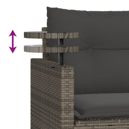 Set Divani da Giardino 3 pz con Cuscini in Polyrattan