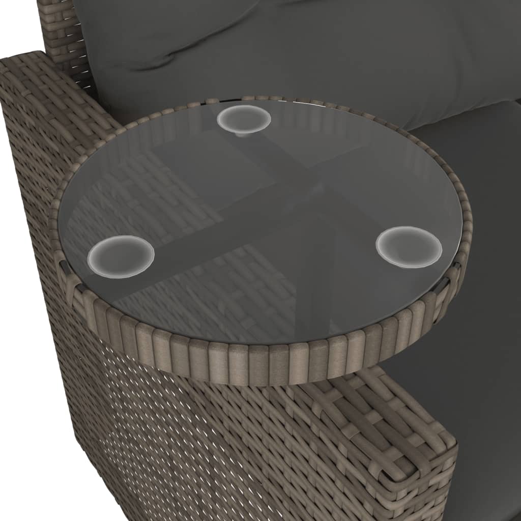 Set Divani da Giardino 3 pz con Cuscini in Polyrattan