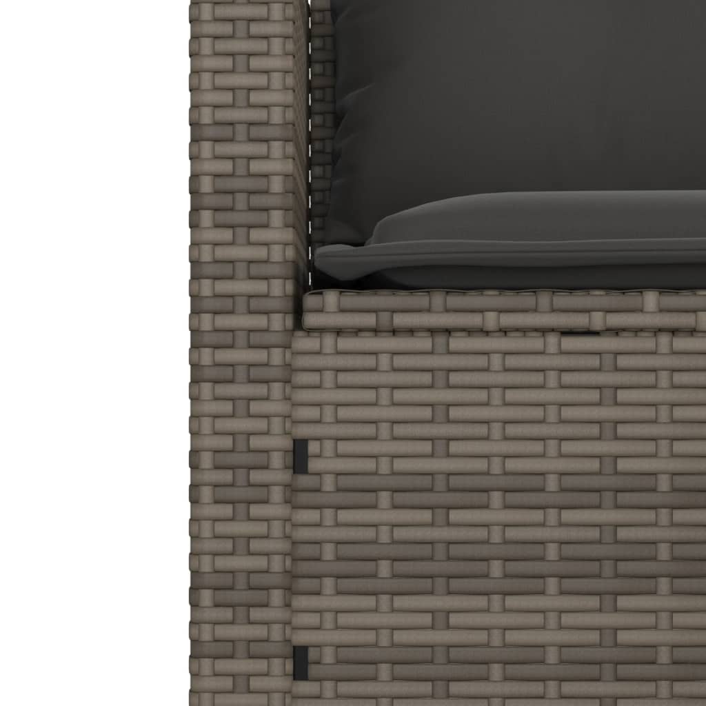 Set Divani da Giardino 3 pz con Cuscini Grigio in Polyrattan | homemem39