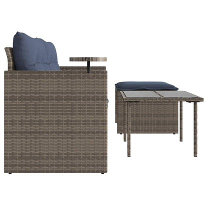 Set Divani da Giardino 3 pz con Cuscini Grigio in Polyrattan | homemem39