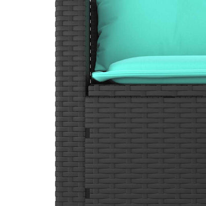 Set Divani da Giardino 3 pz con Cuscini Nero in Polyrattan | homemem39