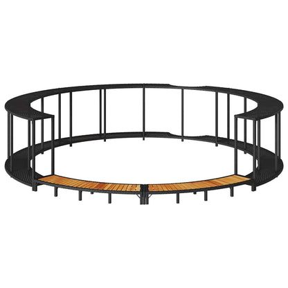 Bordo per Vasca da Spa con Portaoggetti&Gradino Polyrattan Nero - homemem39