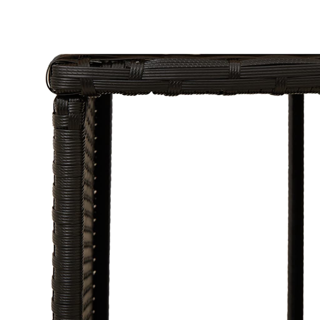 Bordo per Spa Nero in Polyrattan e Legno Massello di Acacia - homemem39