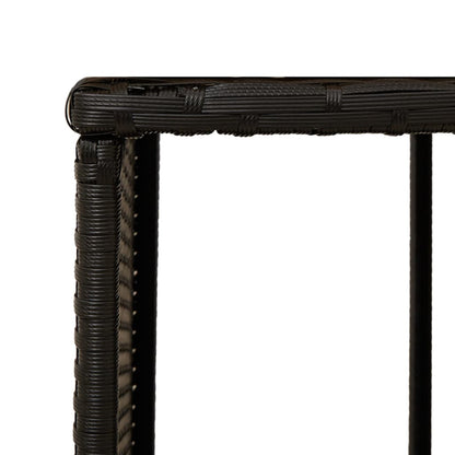 Bordo per Spa Nero in Polyrattan e Legno Massello di Acacia - homemem39