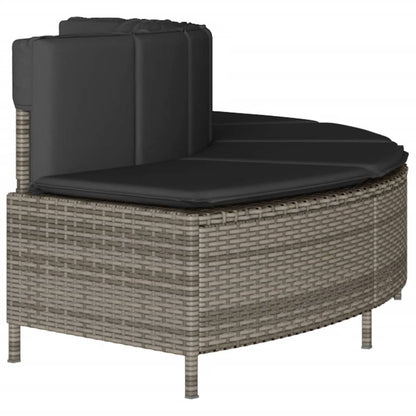 Panche Vasca Idromassaggio con Cuscini 2pz in Polyrattan Grigio