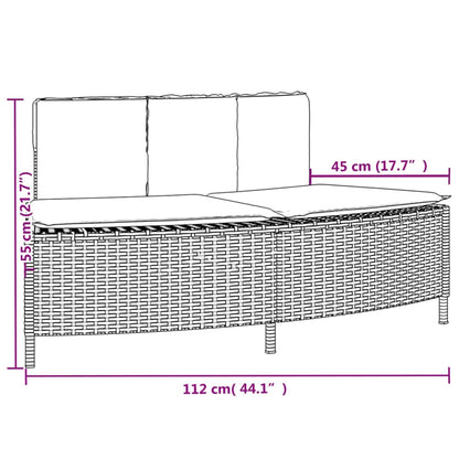 Panche Vasca Idromassaggio con Cuscini 2pz in Polyrattan Grigio