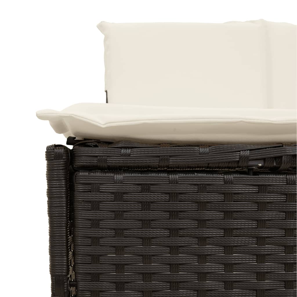 Panche Vasca Idromassaggio con Cuscini 2pz in Polyrattan Nero